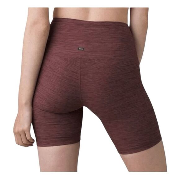 prAna Kimble Bike Shorts Burgundy Flannel Heather Stretch Knit Athletic M - Picture 3 of 7